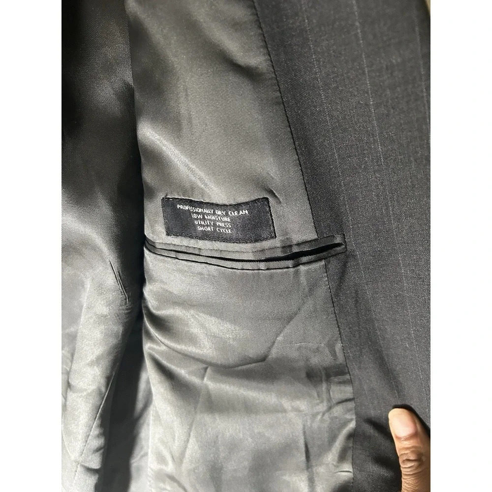 Jos A Bank 44R Charcoal Gray 100% Wool 2 Button Blazer Sport Coat‎ Mens